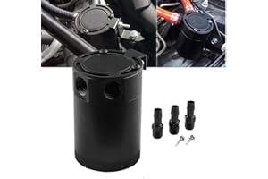 Sporacingrts Universal 3-Port Oil Catch Can Reservoir Tank Black