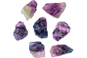 Apengshi Natural Rainbow Fluorite Raw Stone Crystal 1lb Bulk Healing Reiki Repair Rock Meditation Chakra Balance Purification Decoration Tumbling Fountain Garden Jewelry Making Gifts Men Women