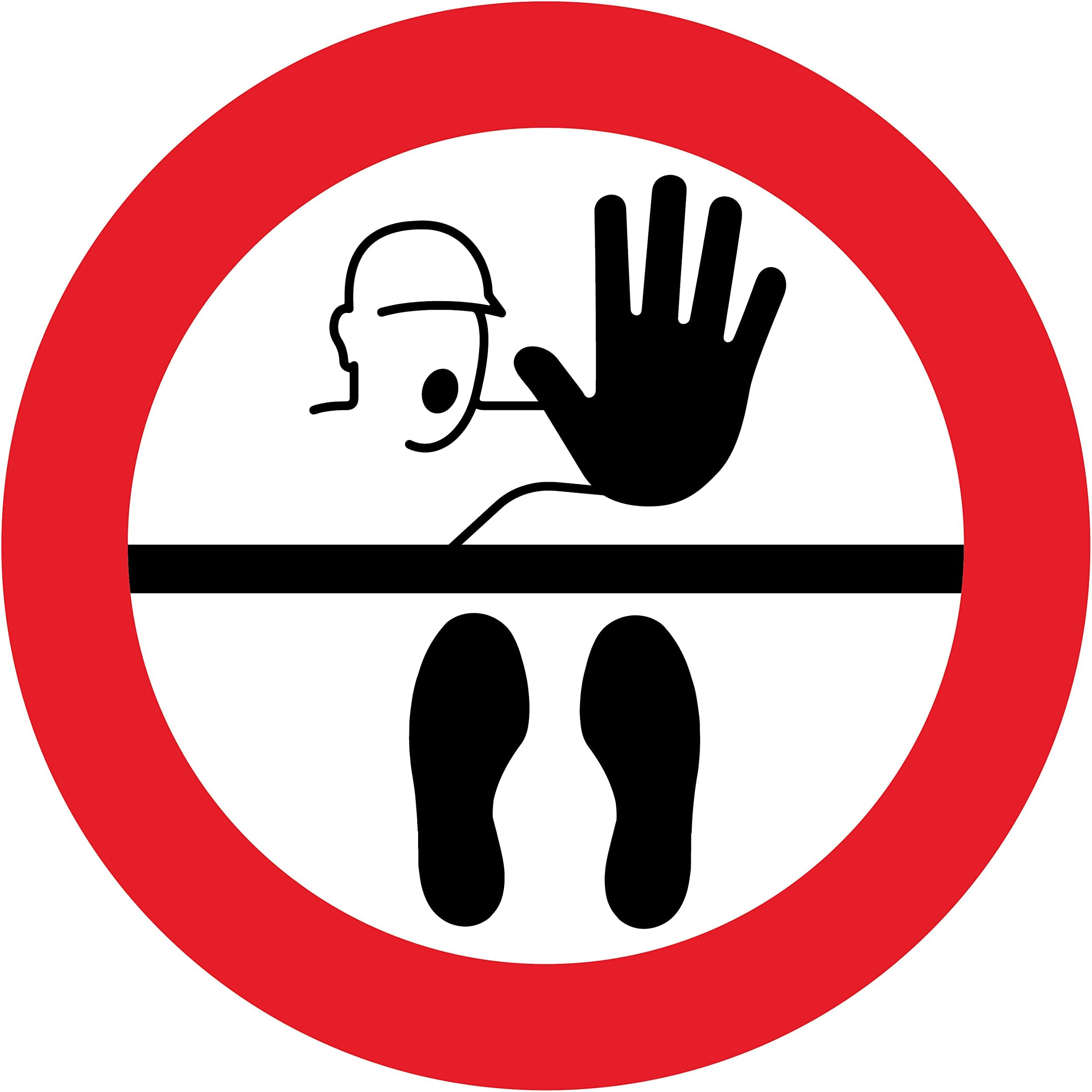Social Distance Floor Markers - Stop - Symbol Only - 235mm