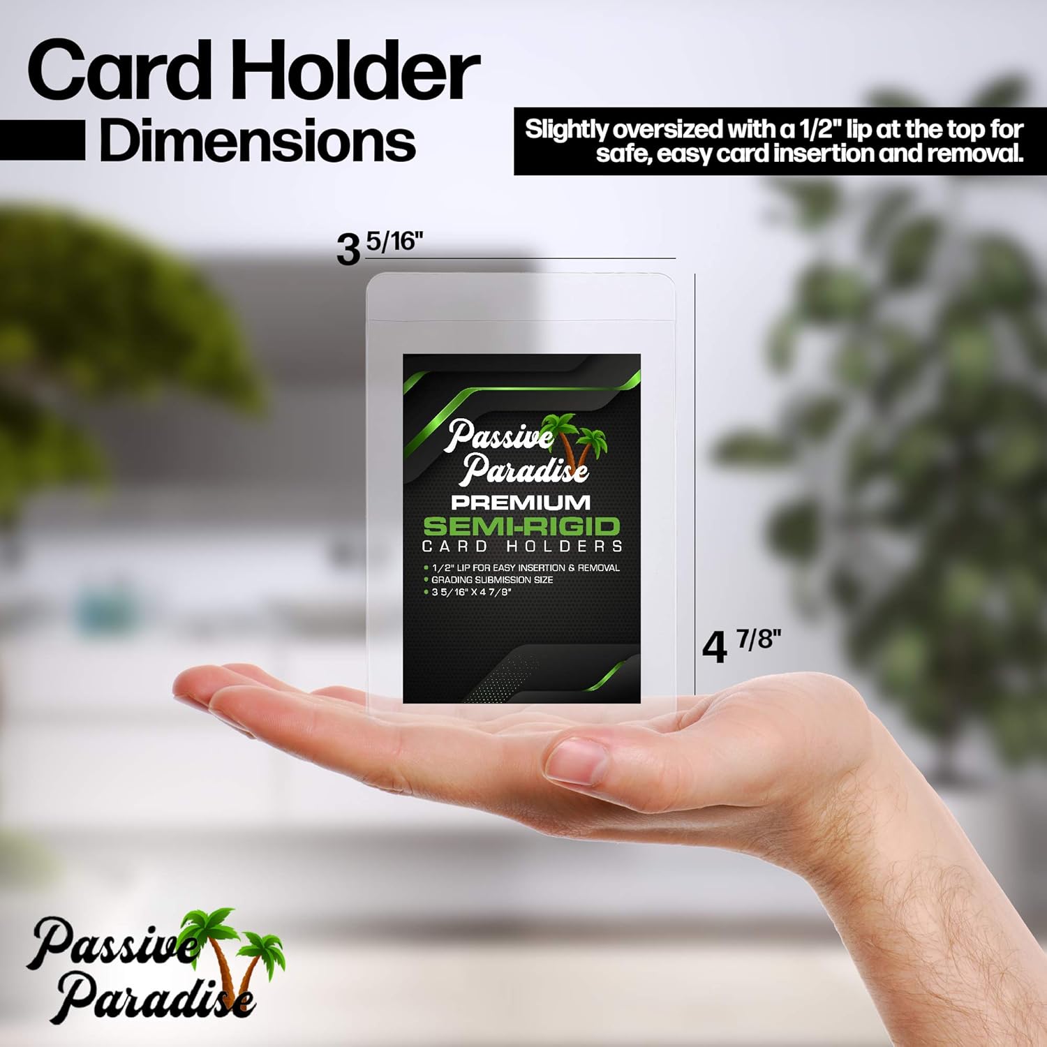 Passive Paradise Semi-Rigid Card Holders - 50 Count Premium Card Grading Submission Holders & 100 Penny Sleeves Included, Trading Card Protective Sleeves: Toys & Games