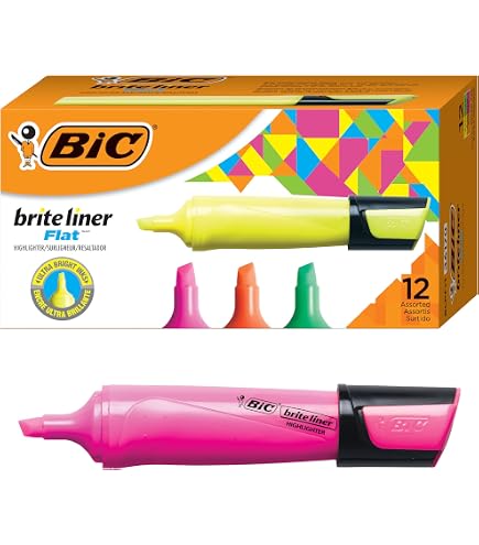 BIC - Card 4 Highlighter Grip Highlighters - Pastel