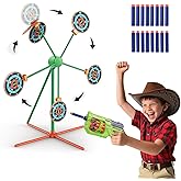 ReechTree Shooting Target Games Set for Nerf Gun for Boys & Kids 8-10-12 with Spinning Moving Target Auto Reset, RD-8 Toy Gun for Shooting Practice with Foam Darts, Valentines Day Games for Kids