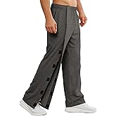 Deyeek Men's Tear Away Pants 2 Side Full Open Bottom Sweatpants Loose Fit Casual Adaptive Post Surgery Pants with Pockets