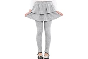 RieKet Girls Leggings with Skirt Warm Kids Leggings Tutu Pants 2-14 Years