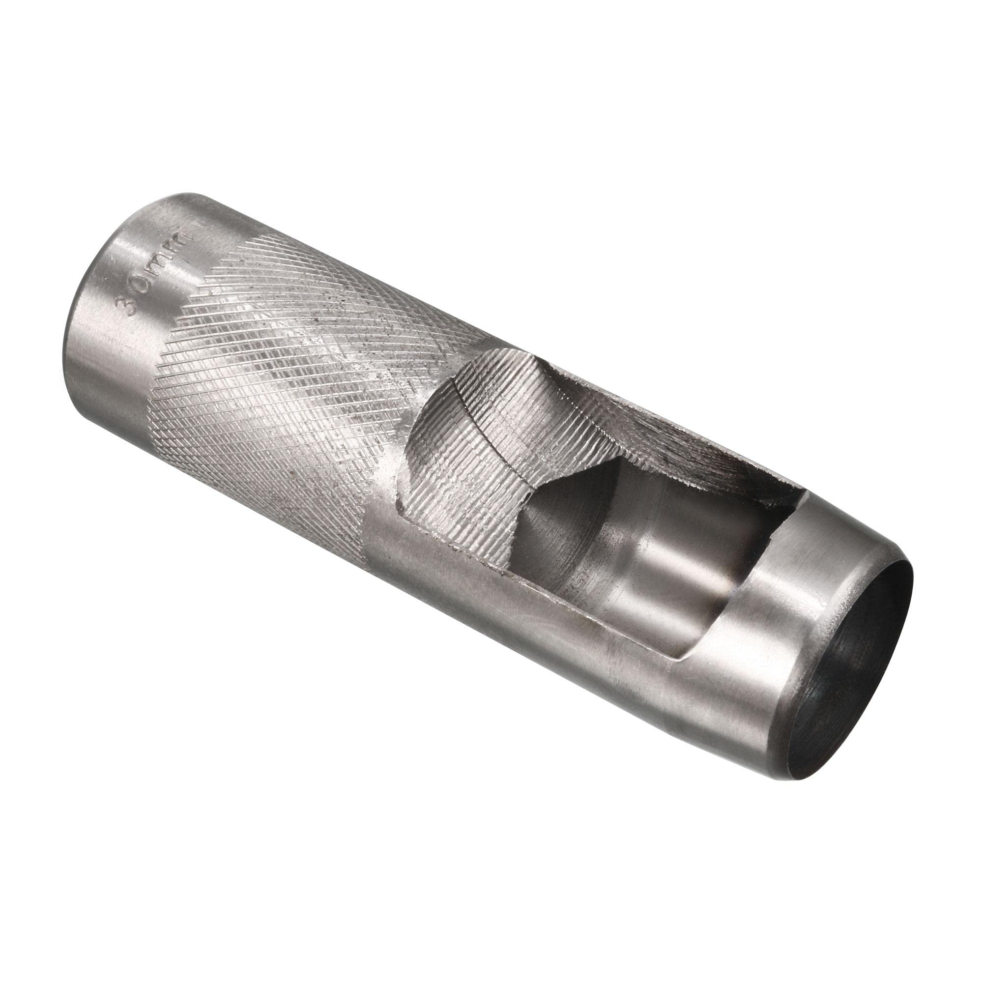 sourcing map Round Steel Leather Craft Hollow Hole Punch 30mm for Leather Belt Watch Band Gasket