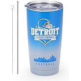 KNKYQRS Football Tumblers,20oz Car Cups,Sports Travel Coffee Mug, 304 Stainless Steel Cup, Hot Drinks,Cold Drinks,Gifts for Men, Women and Fans