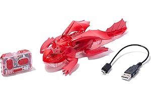 HEX Bots Remote Control Dragon, Rechargeable Robot Dragon Toys for Kids, Adjustable Robotic Dragon Figure Toys for Boys & Girls Ages 4 & Up, Red