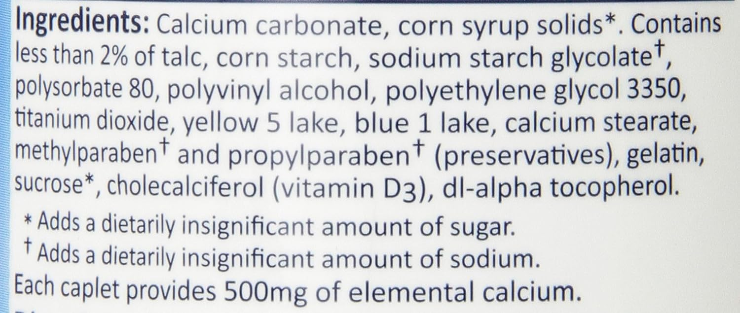 Os-Cal Calcium + D3 500 mg Calcium Supplement with 200 IU Vitamin D3 to Help Maintain Strong Bones, Coated Caplets - 210 Count: Health & Personal Care