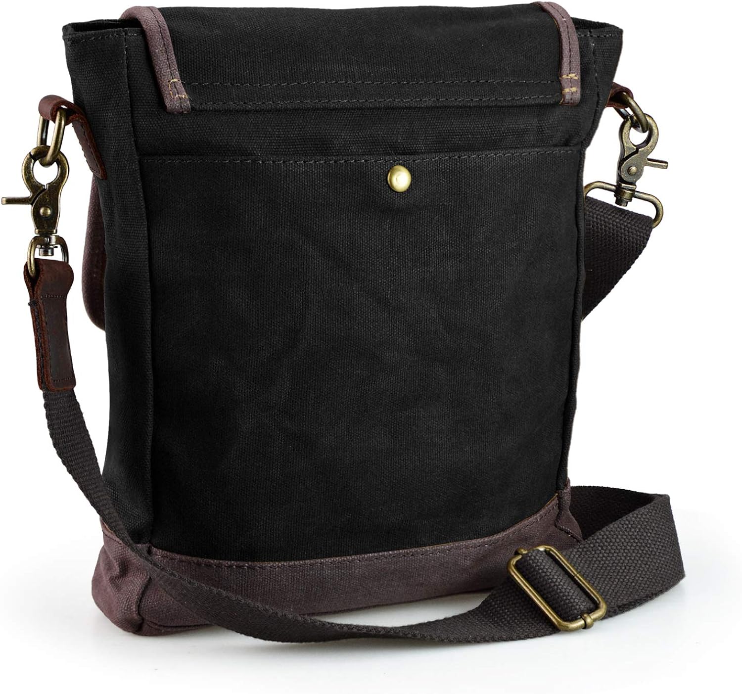 SHANGRI-LA Messenger Bag for Men and Women Waxed Canvas Purse Waterproof Crossbody Shoulder Satchel Bag Sling Pack - Black - Image 3