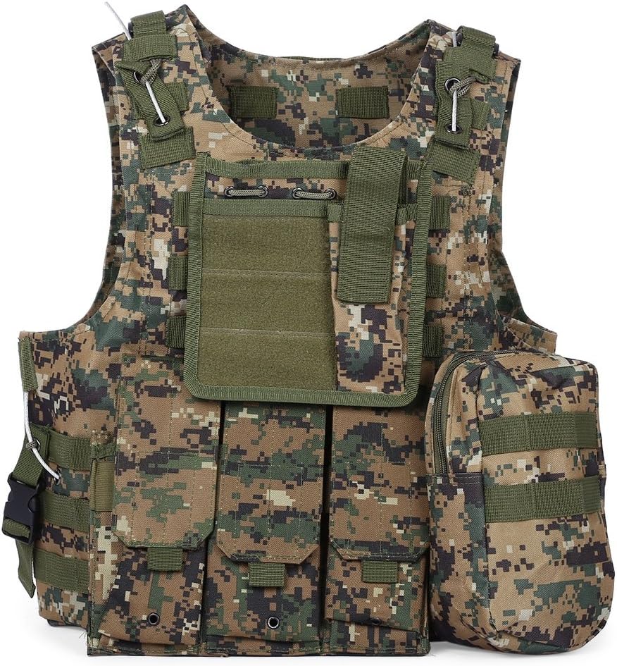 XIAOWANG Tactical Military Molle Waistcoat Combat Assault Plate Carrier Vest Amphibious Modular Vest