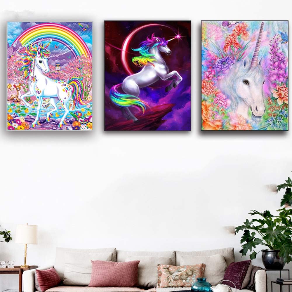 Shukqueen DIY Paint by Numbers for Adults Beginner, DIY Oil Painting Kit - Unicorn, Frameless-16X20 Inch, 1005-unicorn - Image 3