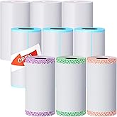 Zonon 9 Rolls of Thermal Printer Paper Just 3 Rolls of Adhesive 57 x 30 mm Mini Printing Paper Printable Stickers Compatible with P1 Mini Printer Peripage A6 Series(Elegant Color)