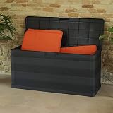 Olsen Smith Toomax 280L Garden Storage Box Bench Shed Chest Black Indoor Outdoor view 6