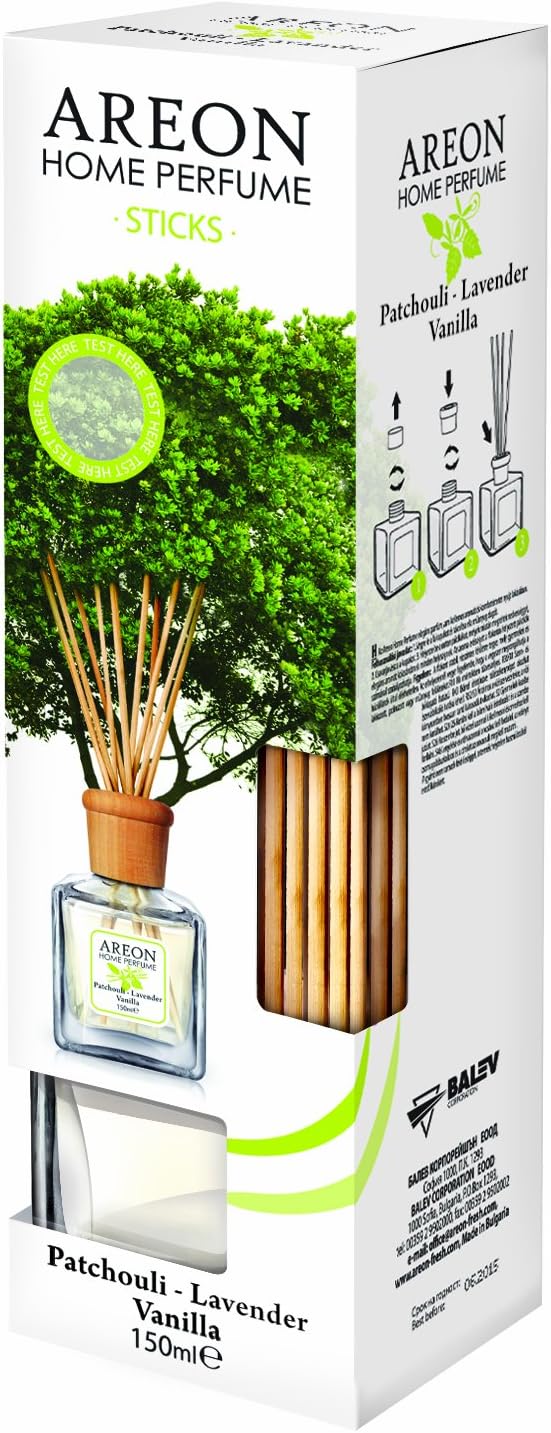 AIR FRESHENER Areon House perfumes Vanilla Lavender and Patchouli Fragrance Reed Diffuser 150ml, Patchouli - Image 4