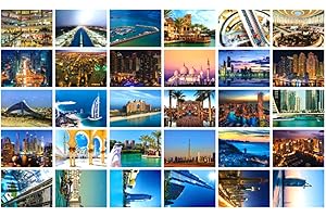 HOSTEESSCHOICE Travel postcards,Set of 30 Post cards variety pack depicting from Around the World Famous Travel Sites,Assorted Postcards Bulk, 4 x 6 -Dubai