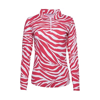 IBKUL Womens Sun Protective UPF 50 Cooling Zazu Print Long Sleeve Polo - 41291