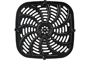 CHEOTIME Fryer Replacement Tray,Nonstick Grill Pan Crisper Plate with Rubber Bumper,10.0x9.8 Inch Square Air Fryer Replacemen