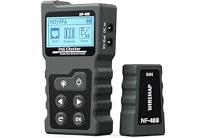 Network RJ45 Tester, VXSCAN POE Ethernet Tester for Power Over Ethernet, Network Cable Tester RJ45 Continuity Checking, DC Power, Switch Loop-Back Test