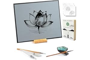 AOVOA Zen Buddha Water Painting Board with Drawing & Breathing Guide - Relaxing Water Drawing Art Set with Brushes and Stencils - Great for Meditation & Mindfulness Practice - Creative Gift