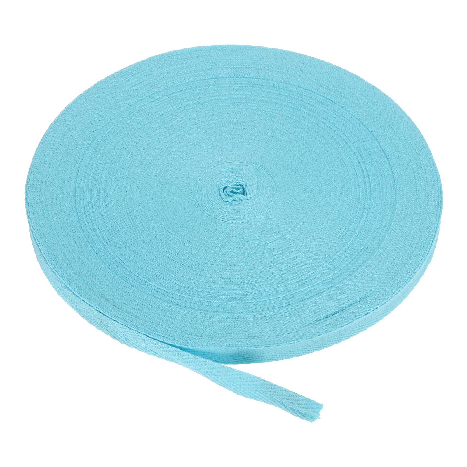 PATIKIL Cotton Twill Tape 10mm(3/8 Inch) 50 Yards Cotton Ribbon Bias Binding Tape Herringbone Webbing Trim for Sewing Gift Wrapping Craft DIY Sea Blue - 45m