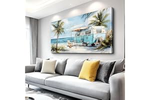 ERQINHUA Wall Art For Living Room Canvas Wall Decor For Bedroom Office Decorations Marine Beach Landscape Painting Pictures Artwork Modern Beach Posters Aesthetic Ready To Hang Home Decor 20"x40"