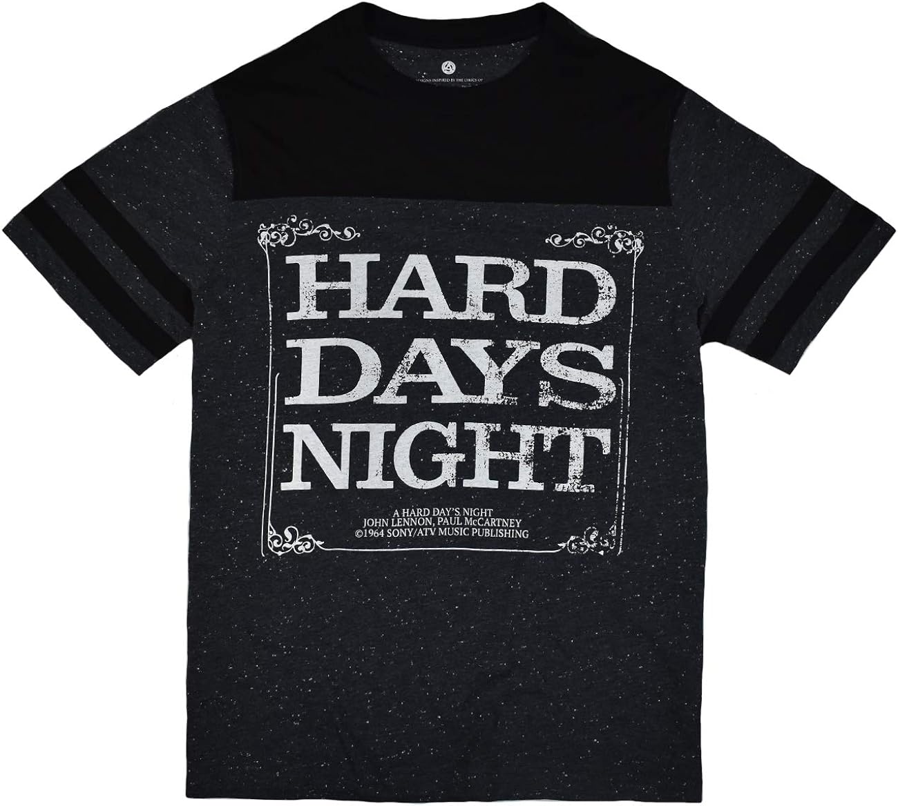 Amazon Com Jerry Leigh Men S Hard Days Night Lyrics By John And Paul Graphic T Shirt Large Black Gray Clothing