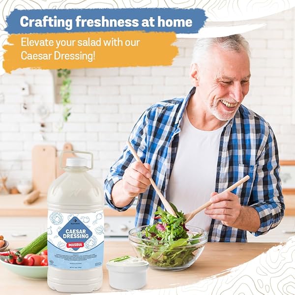 DEPENDABLE FOOD CAESAR DRESSING – 1 GALLON – RICH, CREAMY, TANGY FLAVOR – BULK BOTTLE