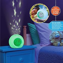 Tarklanda Alarm Clock for Kids,Moon Stars Projector