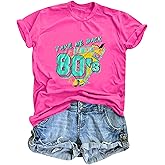 80s 90s Outfits for Women Retro Theme 1980s Party Disco Graphic Tee Tops Music Themed Shirts