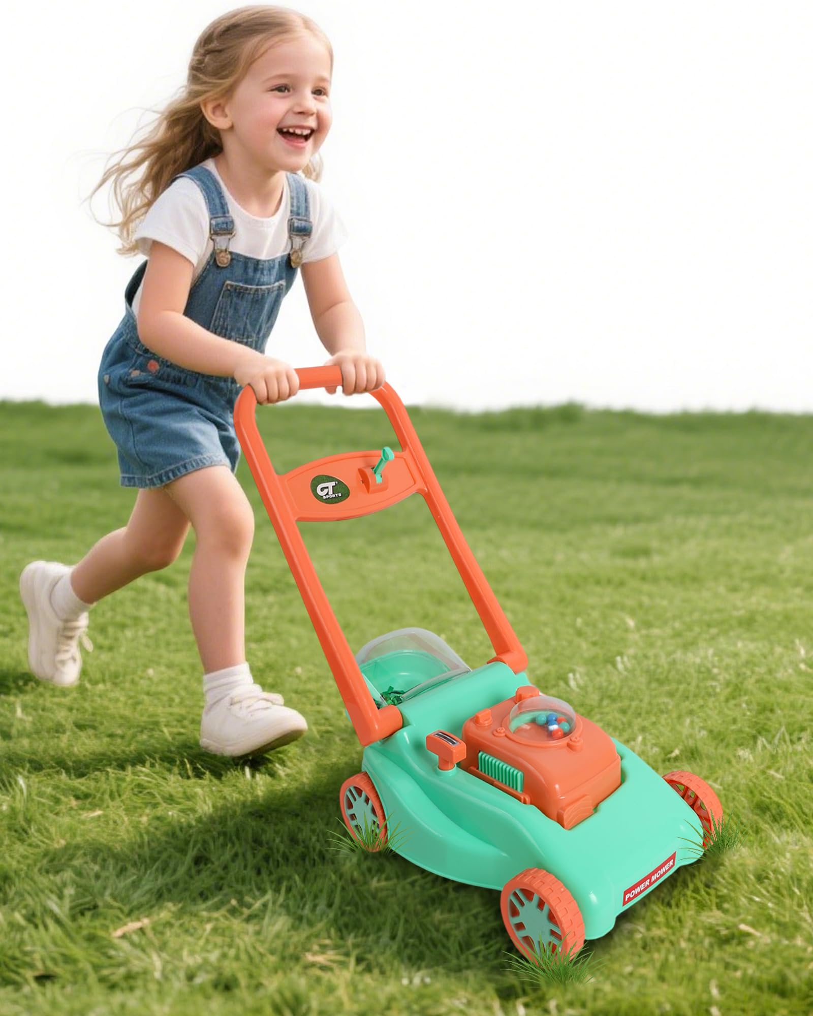 Kids Lawn Mower with Realistic Grass-Cutting Action and Sounds – No Batteries Required | Fun Outdoor Push Toy, Birthday Gift & Holiday Present for 3, 4, 5, 6, 7, 8 Year Old Boys and Girls (Green)