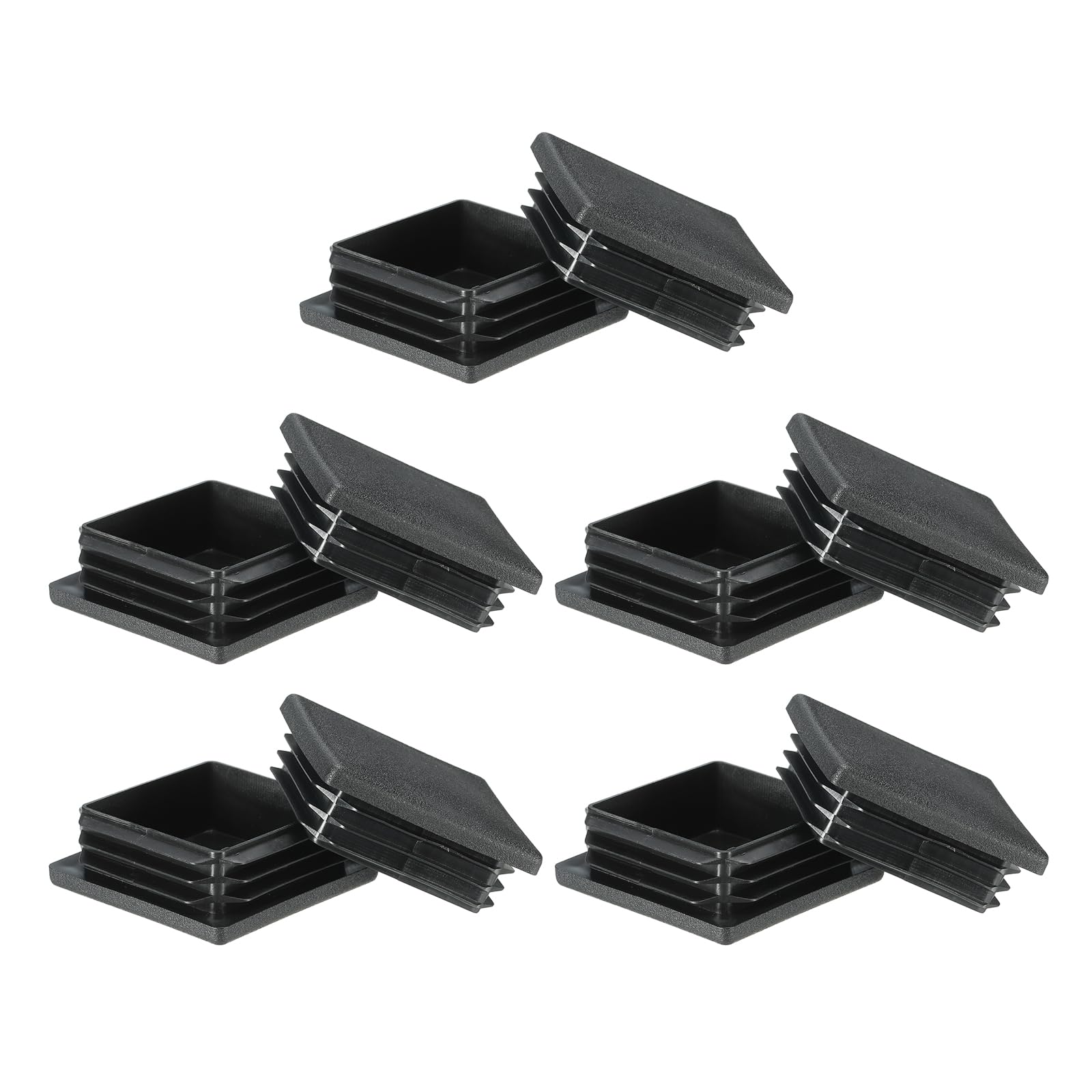 PATIKIL Square Plastic Hole Plugs 2.2inch, 10 Pack Tubing Insert End Cap for Square Metal Tubing Furniture Chair Leg Fence Post Pipe, Black