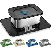 Twinsing 10L No Spill Dog Water Bowl Stainless Steel for Messy Drinkers | Large Capacity Slobber Stopper, Slow Drinking Anti Splash Design, XXL Silicone Mat, For Large Dogs &amp; Multi-pet Homes, Black