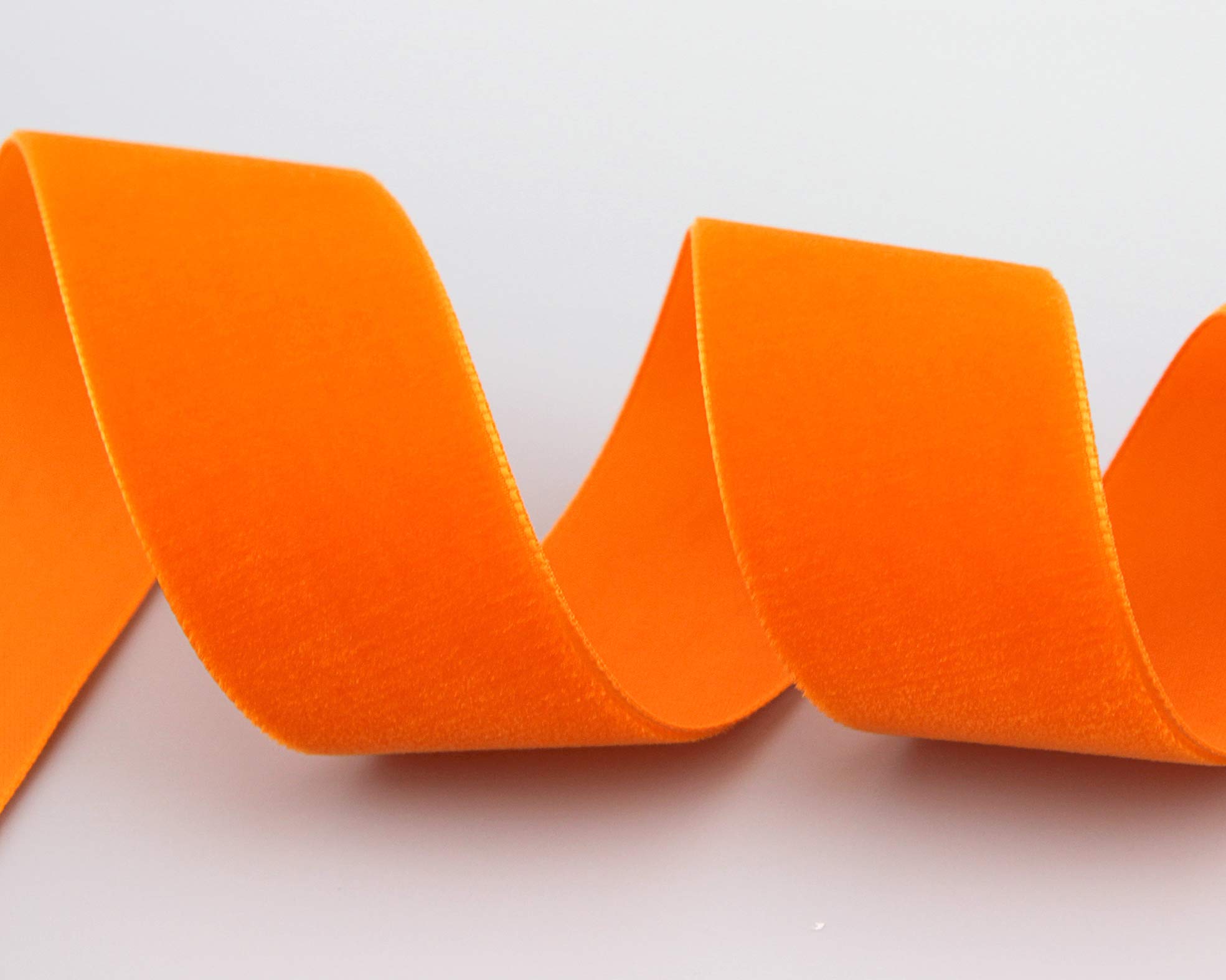 finemark 3 m x 36 mm Velvet Ribbon Orange (445) Decorative Ribbon Velour One Side Velvet Ribbon for Sewing, Decorating