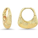 18K Gold Plated Chunky Curve Twisted Open Hoop Statement Stud Earrings with CZ for Women by SNGIA, Large Handmade Spiral Texture Braided Formal Trendy Hoop Jewelry Gifts, Big Circle Geometric Shell Beachy Vacation Fashion Hanging Earrings Accessories, Vintage Retro Thick Bohemian Nickle Free Circular Sun Dangle Earrings.