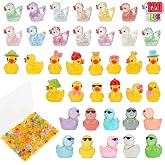 120 Pcs Mini Resin Ducks, Tiny Animals Figures to Hide for Dollhouse Decor | Small Little Plastic Miniature Ducks Bulk for Home Office Potted Fish Tank Aquarium Landscape Micro Fairy Garden Accessories