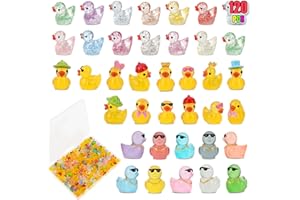 BINGCUTE 120 Pcs Mini Resin Ducks, Tiny Animals Figures to Hide Small Little Plastic Miniature Ducks Bulk for Dollhouse Decor Home Office Potted Fish Tank Aquarium Landscape Micro Fairy Garden Accessories