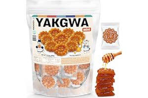 KINIKORA Mini Yakgwa (21.6oz, 600g) I Korean Traditional Grain Syrup-Glazed Fried Dough Individual Cookies