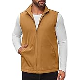 COOFANDY Men's Casual Outerwear Vest Lightweight Zip Up Sleeveless Jacket Outdoor Work Hiking Travel Golf Vest with Pockets