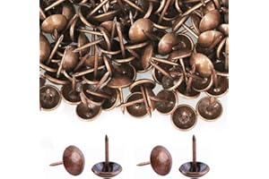 500Pcs Upholstery Tacks, BetterJonny Decorative Furniture Nails Pins 17X11MM Red Metal Thumb Tacks for Upholstered Furniture Cork Board, Home Decor…