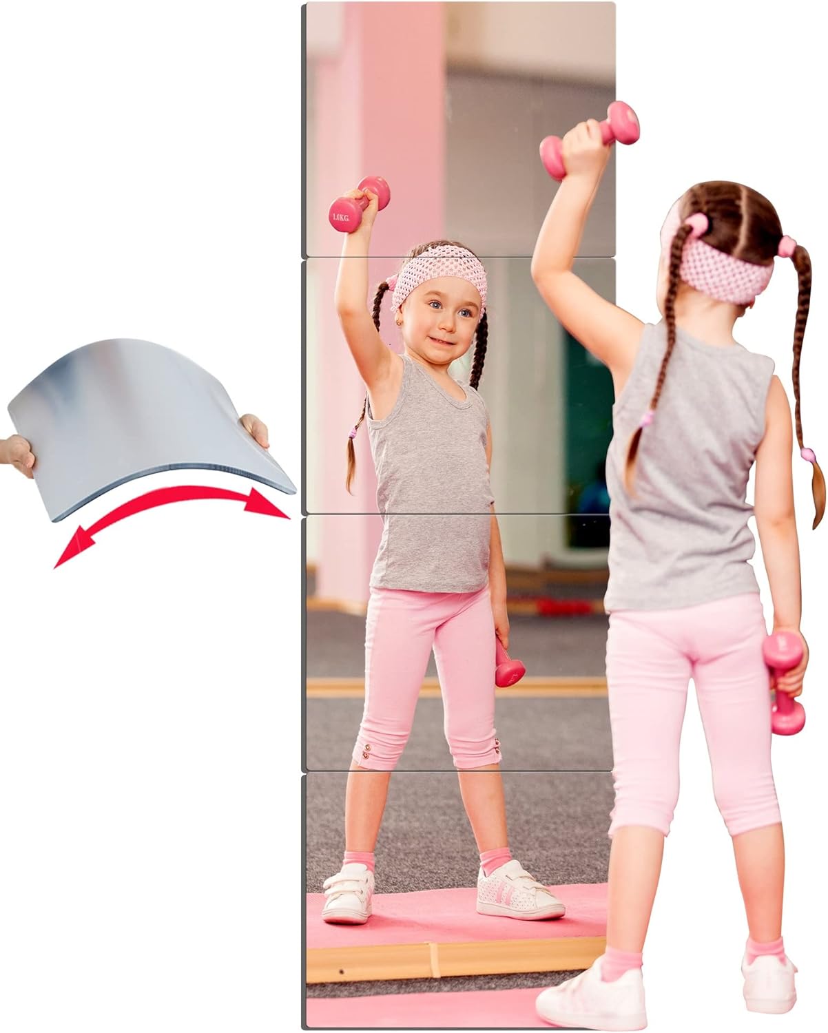 Mirrors - Unbreakable Acrylic Mirror Non-Glass shatterproof Mirror Full Length Wall Gym for Home Mirror Frameless Home Fitness Mirrors (4pcs,12 in x12 in ), Silver