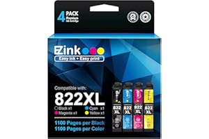 E-Z Ink Remanufactured Replacement for Epson 822XL Ink Cartridges Combo Pack 822 822 XL Ink for Workforce Pro WF-3820 WF-4830
