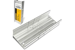 Hanpex Metal Small Aluminum Miter Box 5.3 Inch Small Tiny Mitre Box for Manual Saw for Hand Saw 3 Cutting Angles - Ideal for 