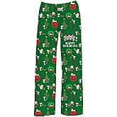 Collections Etc Peanuts Christmas Holiday Green Lounge Pants
