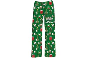 BRIEF INSANITY Snoopy Unisex Lounge Pajama Pants - Loose-Fit, Ultra-Soft, Holiday Wear - Snoopy Happy Holidays Sleep Bottoms…