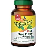 MegaFood Kids One Daily Multivitamin with 21 Key Nutrients, 60 Mini Tablets | Mini Multivitamin for Kids, Supports Immune, Cellular Energy, Teeth &amp; Bone health, Non-GMO, Vegetarian, 60 Servings