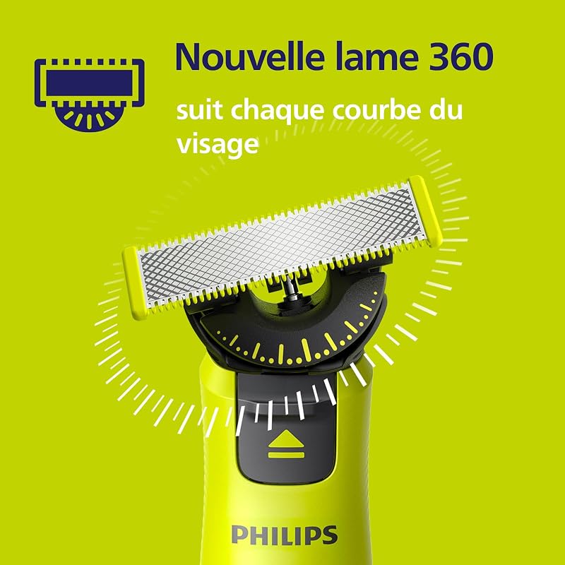 OneBlade 360 - Authentiques lames de rechange, pour rasoir/tondeuse électrique OneBlade, 3x 360 lames, modèle QP430/60