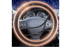 MYUOOT 12V Heated Steering Wheel Cover, Breathable and Warm Steering Wheel Cover,Comfortable Car Steering Wheel Heated Protector Cover,Steering Wheel Protector for Winter,1 Pack,Black