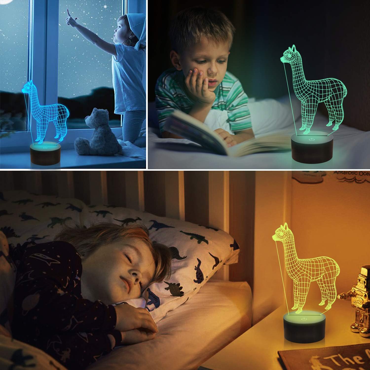 CooPark Alpaca Llama 3D Night Light - Image 3