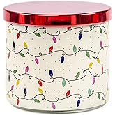 Christmas Candles, Xmas Berry Jam Scented Candle, Large 3 Wicks, 14 oz Christmas String Lights Candle Gift