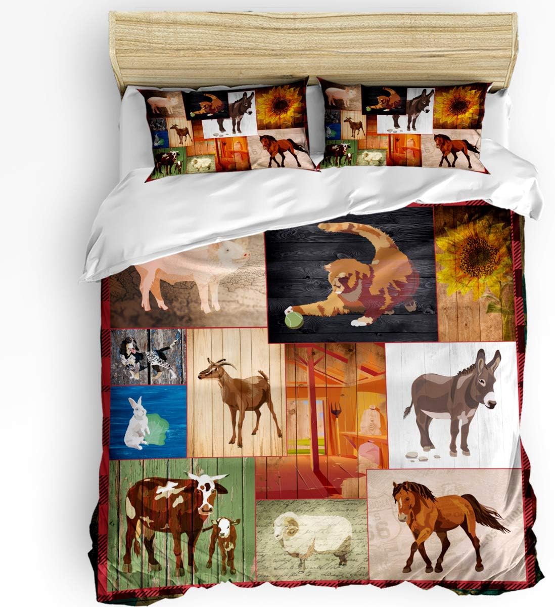 Cute Farm Animals 3Piece Bedding Sets Luxury Soft Duvet